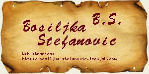 Bosiljka Stefanović vizit kartica